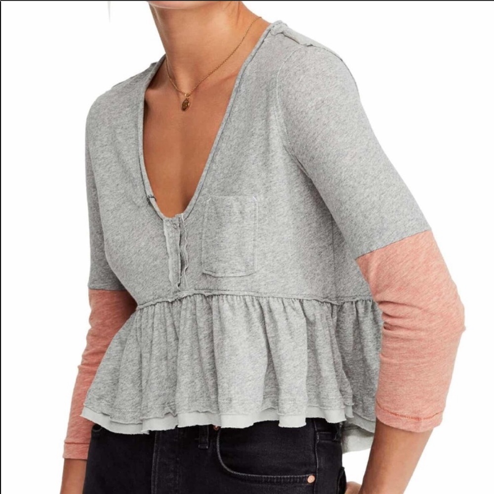 New W Tag Free People Heart of Mine Colorblock Top